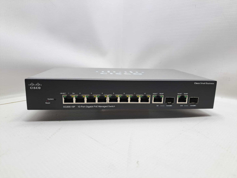 Cisco SG300-10P 10 Port Gigabit Managed PoE Switch )