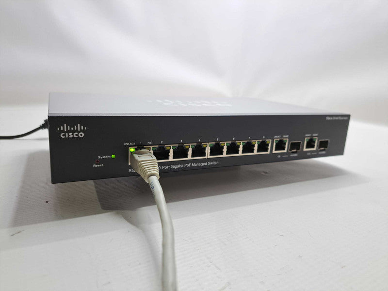 Cisco SG300-10P 10 Port Gigabit Managed PoE Switch )