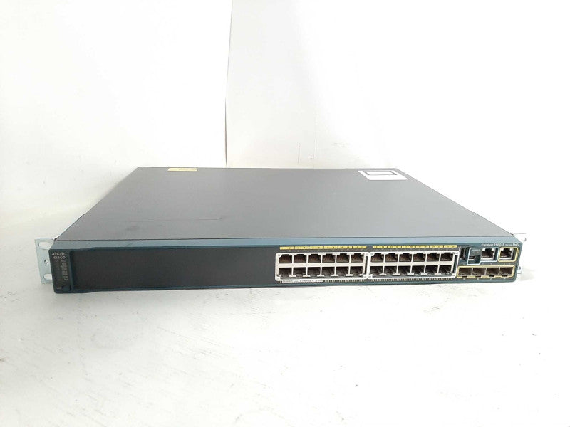 Cisco WS-C2960S-24PS-L 24 Port PoE+ Gigabit Switch + Rackmount Ears Q$