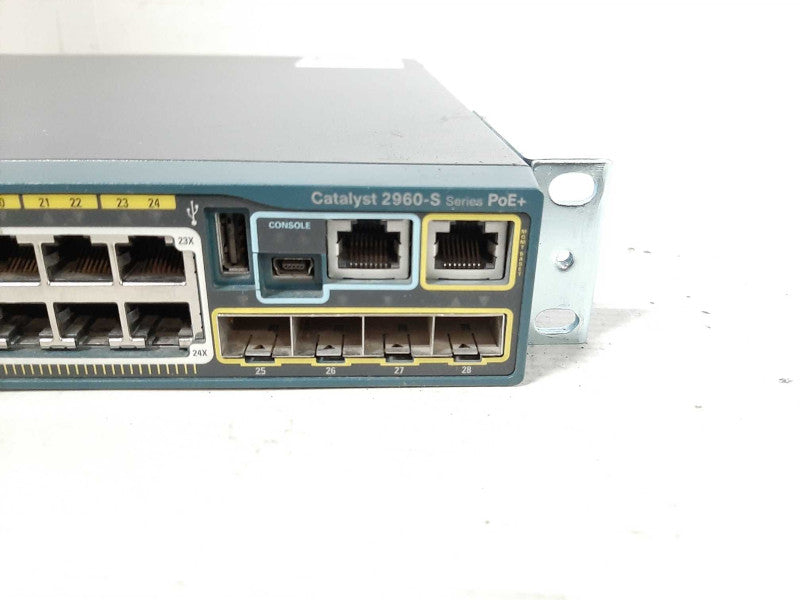 Cisco WS-C2960S-24PS-L 24 Port PoE+ Gigabit Switch + Rackmount Ears Q$
