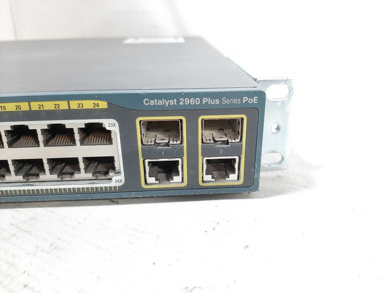 Cisco WS-C2960+24PC-L 24 Port POE Switch Dual Gigabit Uplinks $