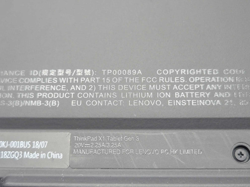 Lenovo ThinkPad X1 Tablet Gen3, Core I5-8250U, 8GB DDR4, 250GB SSD, SEE Q_