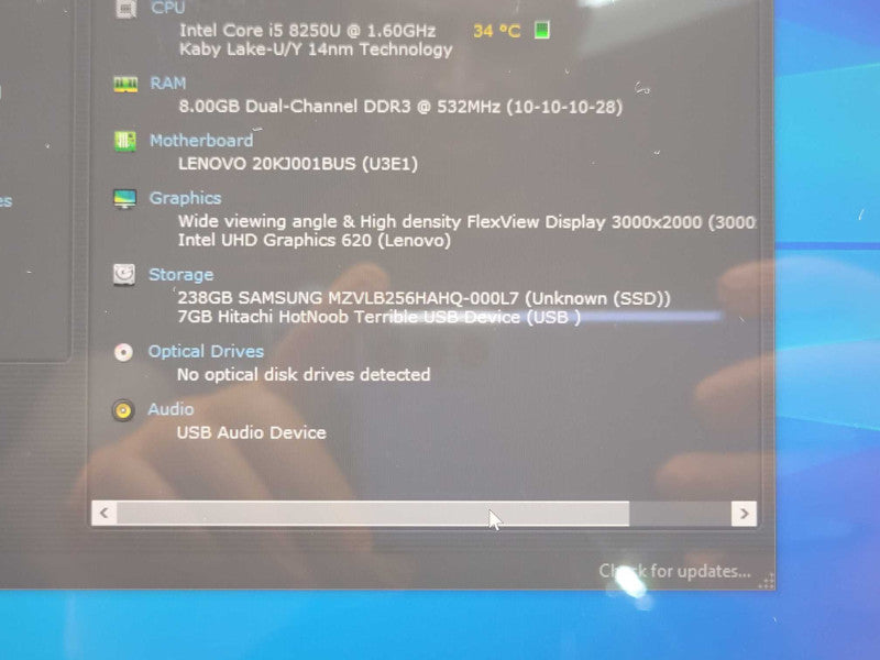 Lenovo ThinkPad X1 Tablet Gen3, Core I5-8250U, 8GB DDR4, 250GB SSD, SEE Q_