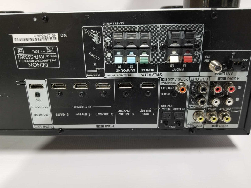 Denon AVR-S530BT 5.2 Channel Full 4K Ultra HD AV Receiver - READ #