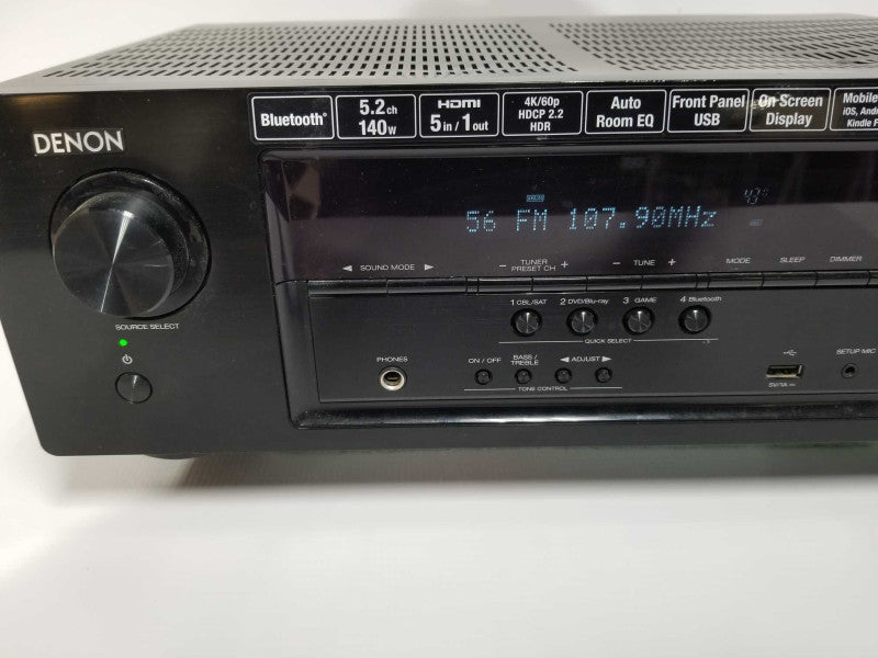 Denon AVR-S530BT 5.2 Channel Full 4K Ultra HD AV Receiver - READ #