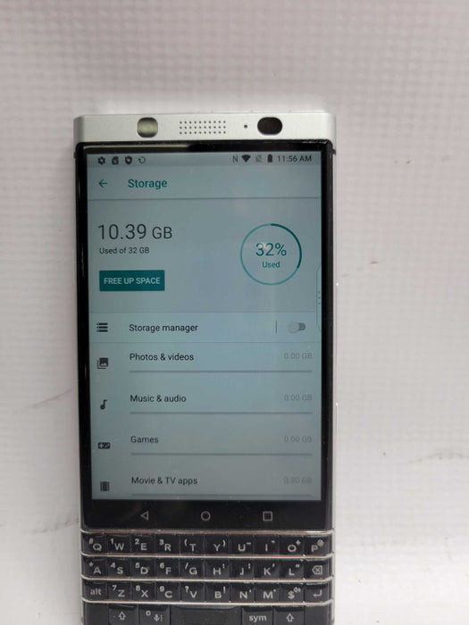 Blackberry BBB100-1 UNLOCKED 32GB Silver/Black android phone, SEE _