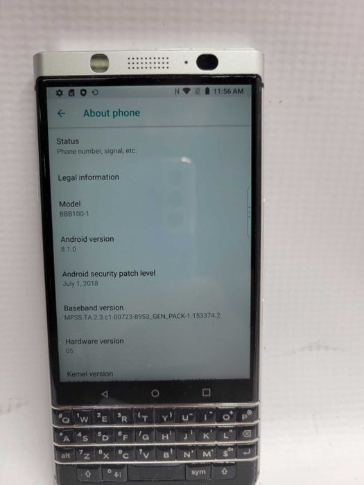 Blackberry BBB100-1 UNLOCKED 32GB Silver/Black android phone, SEE _