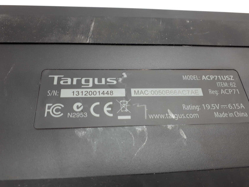 Targus ACP71USZ Universal USB 3.0 Dual Video Docking Station &