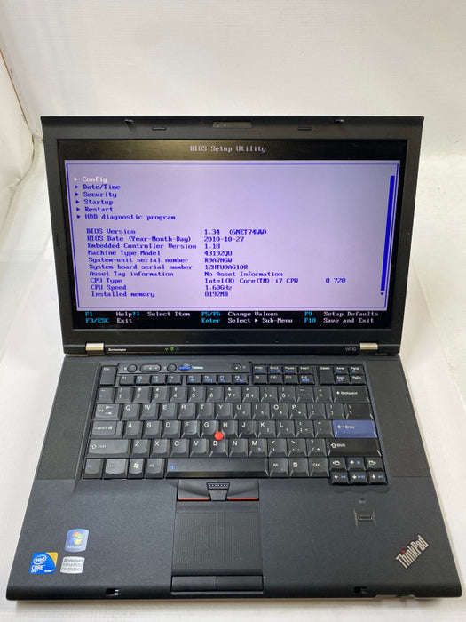 Lenovo ThinkPad W510 Workstation Laptop i7-720QM Quadro FX880M 8GB RAM 120GB