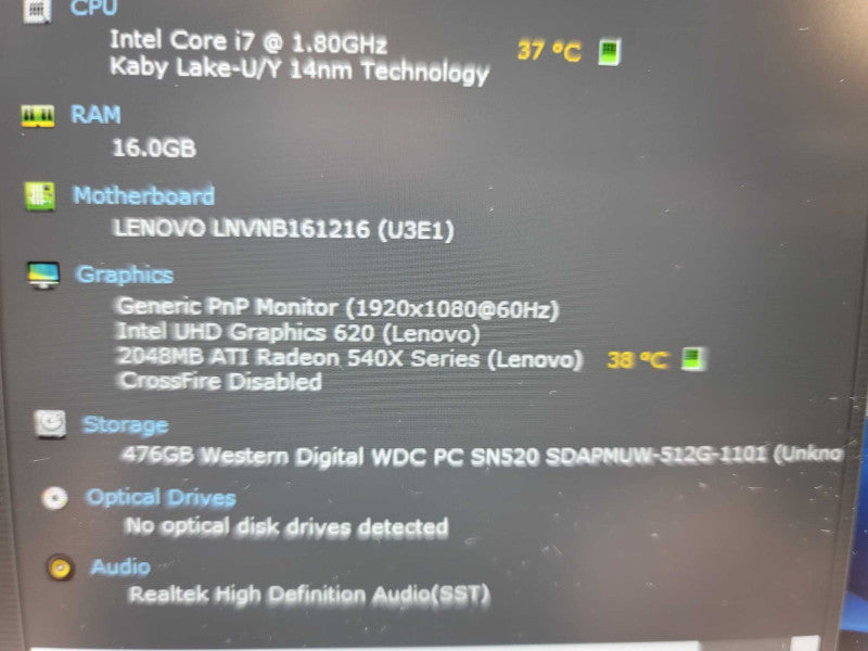 Lenovo ThinkBook 14s-IWL i7-8265U, 2GB ATI Radeon 540X, 16GB DDR4, 512GB SSD QÎ²