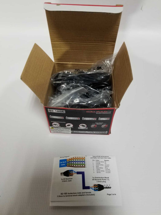 IR Repeater Kit, 6 Port Distribution System 92-180A IR signal Receiver #