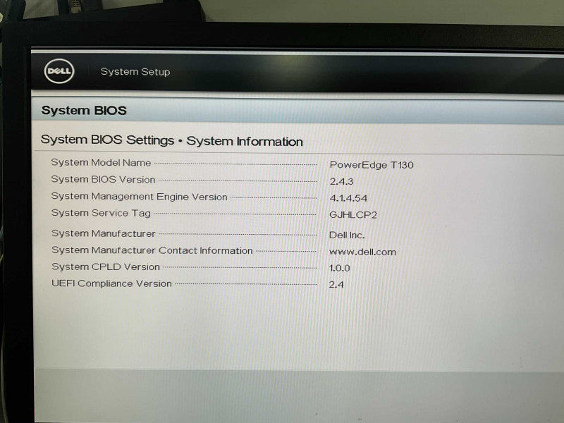 Dell PowerEdge T130 Intel Zeon(R) CPU E3-1220 V6 @ 3.00GHz 16GB RAM  -