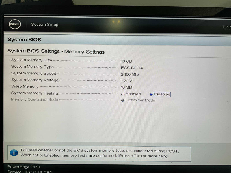 Dell PowerEdge T130 Intel Zeon(R) CPU E3-1220 V6 @ 3.00GHz 16GB RAM  -