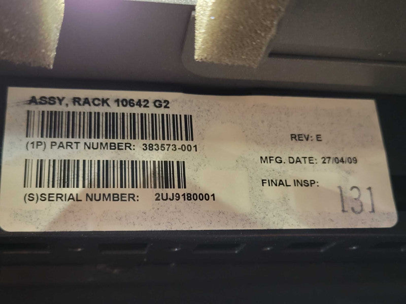 HP 42U Server Rack 10642 G2 383573-001 with Doors and Side Panels and 2x Keys _