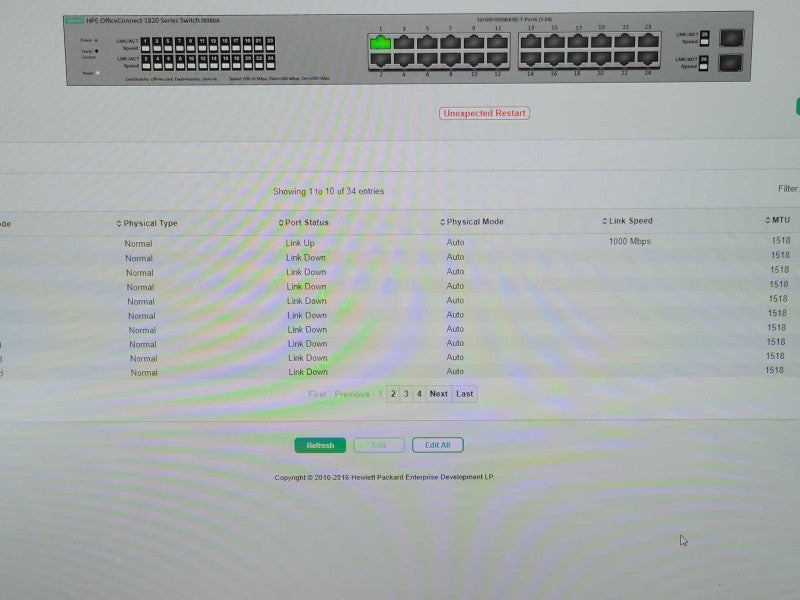 HPE Office Connect Switch 1820 24G J9980A  _