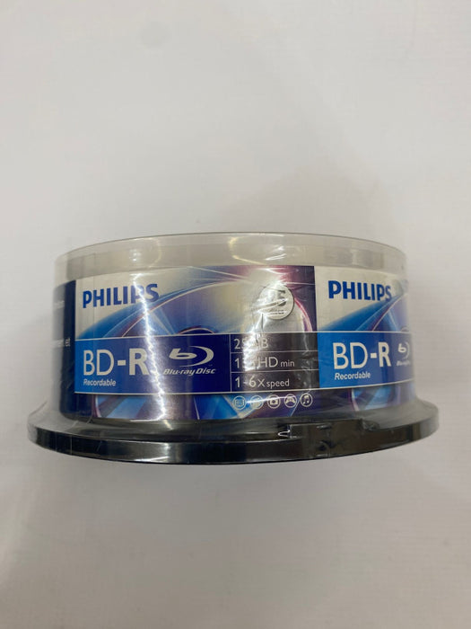 PHILIPS RECORDABLE BLURAY DISCS Pack of 25 BD-R Brand-New