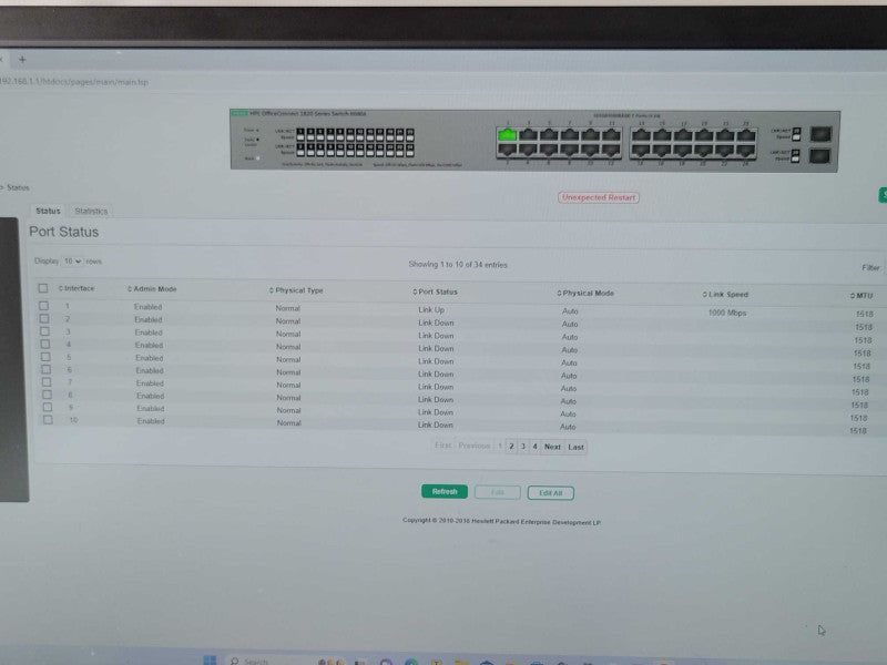 HPE Office Connect Switch 1820 24G J9980A with Rack mount ears _