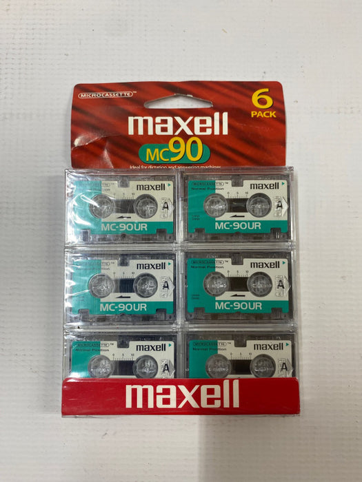 Sealed MAXELL MC90 Microcassette Tapes 6 PACK Answering Machine Dictaphone Ta Q