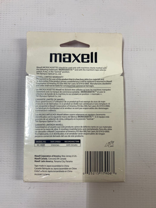 Sealed MAXELL MC90 Microcassette Tapes 6 PACK Answering Machine Dictaphone Ta Q