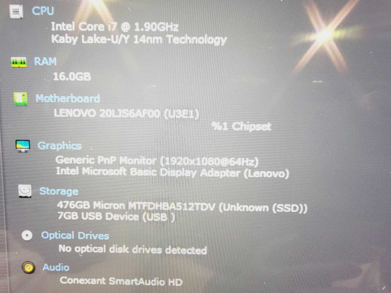 Lenovo Yoga X380 2-in-1 i7-8650U @ 1.90GHz, 16GB DDR4, 512GB SSD