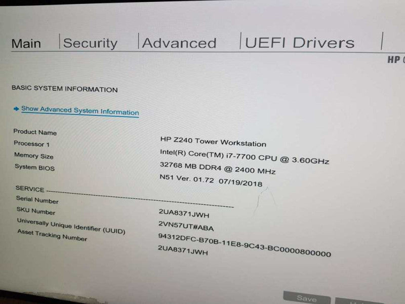 HP Z240 Tower Workstation PC i7-7700  CPU @ 3.60GHz 32GB RAM