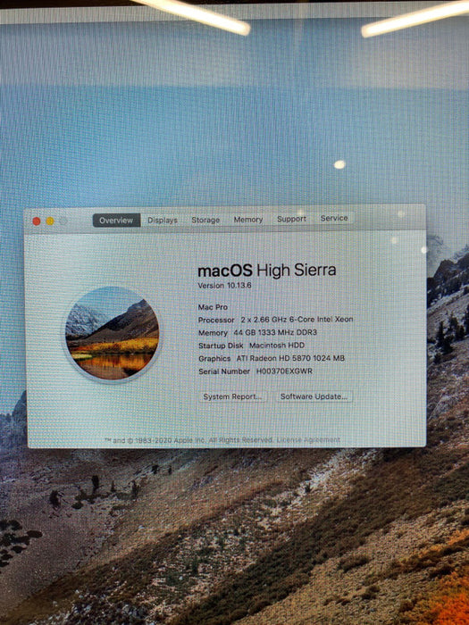 Apple Mac Pro 2010 12-Core 2xXeon X5650 Radeon HD5870 1024MB 44GB RAM 8TB HDD