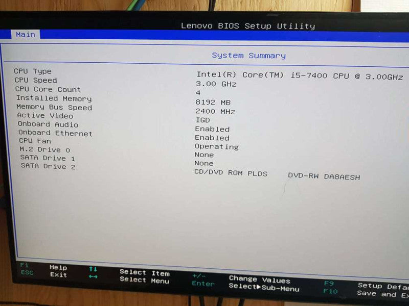 Lenovo ThinkCentre M710e SFF PC - Intel i5- 7400 CPU @ 3.00GHz 8GB  Q