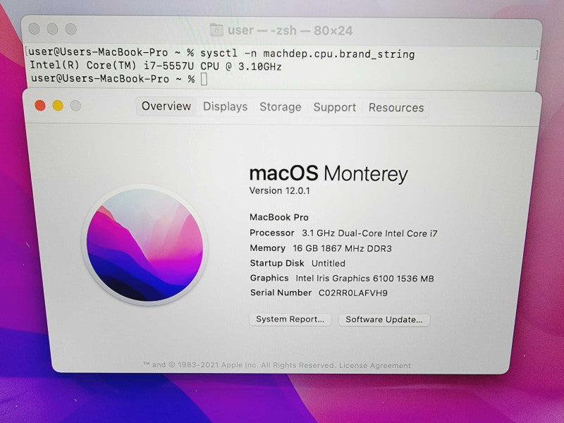 Apple Macbook Pro Retina 2015 13\\" Core i7-5557U @ 3.1GHz 16GB DDR3 500GB SSD (