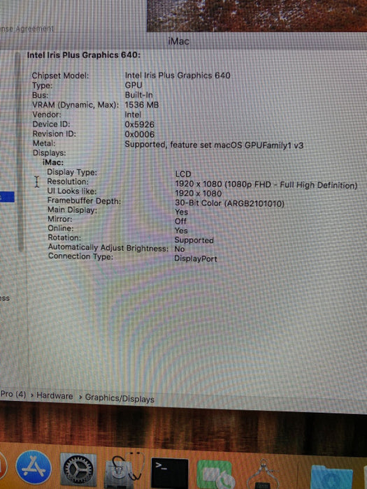 Apple iMac 21-5 Inch 2017 Intel Core i5-7360U 16 GB RAM 1 TB HDD