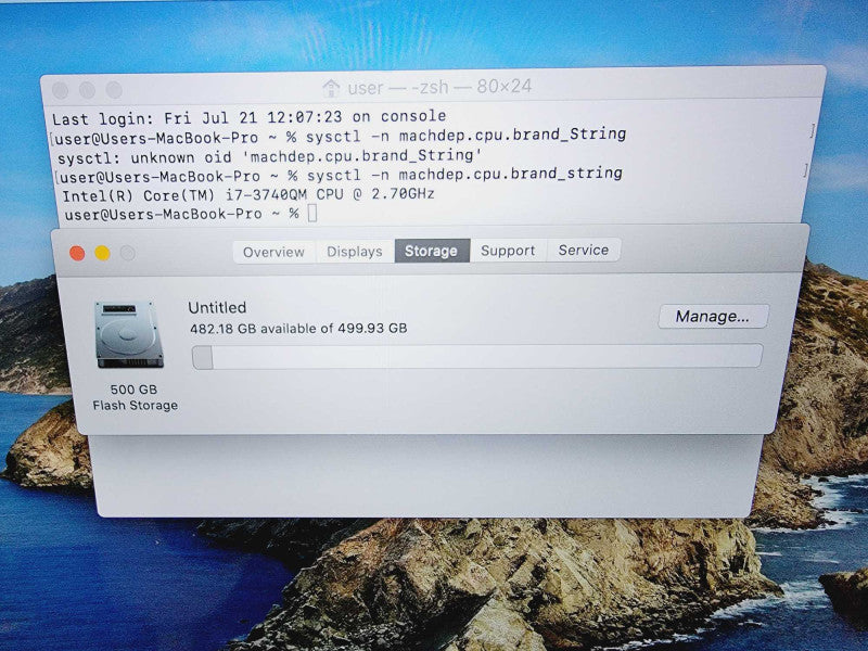 Apple Macbook Pro Retina 2013 15\\" Core i7-3740QM @ 2.7GHz 16GB DDR3 500GB SSD GT 650M 1GB (