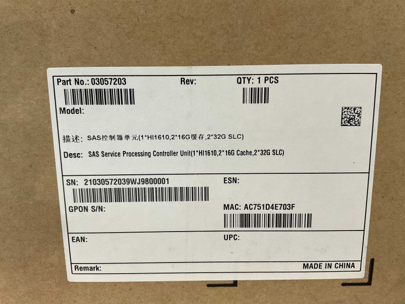 Huawei  OcenStor 5500 v3 12GB SAS Service Processing Controller PN: 030572703 -