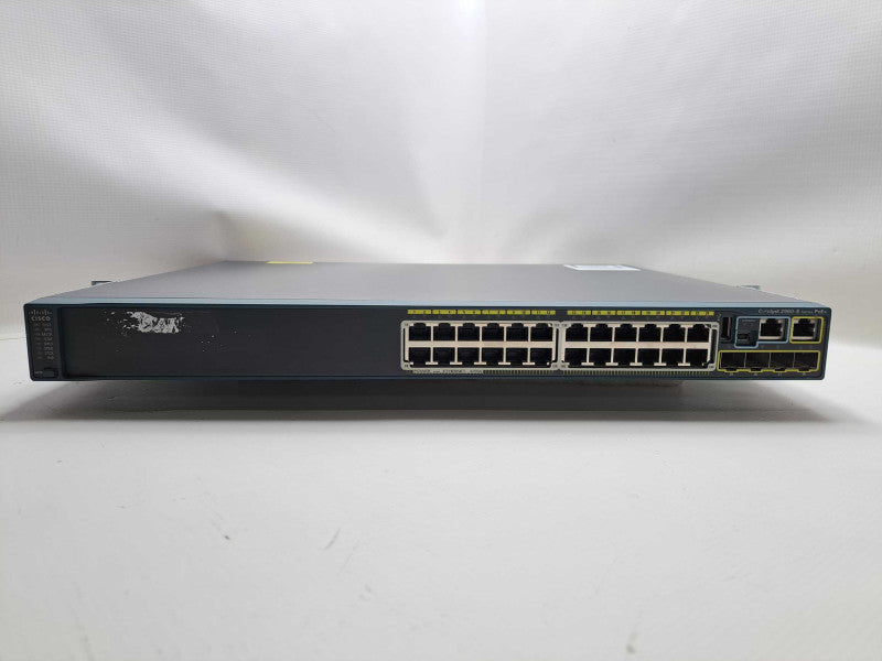 Cisco WS-C2960S-24PS-L 24 Port PoE+ Gigabit Switch + Rackmount Ears Q)