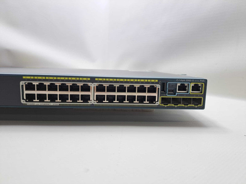 Cisco WS-C2960S-24PS-L 24 Port PoE+ Gigabit Switch + Rackmount Ears Q)