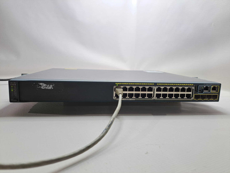 Cisco WS-C2960S-24PS-L 24 Port PoE+ Gigabit Switch + Rackmount Ears Q)