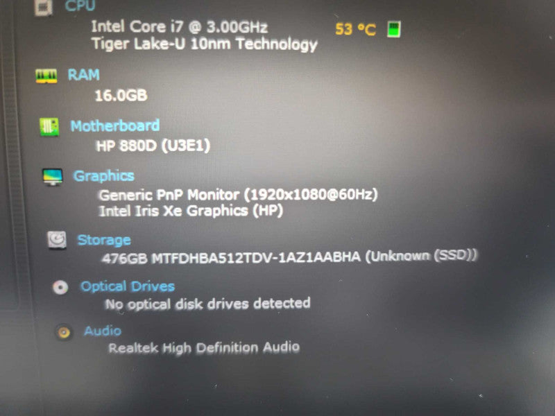 HP EliteBook 840 G8 i7-1185G7 @ 3.00GHz, 16GB DDR4, 512GB m.2 **NO BATTERY** Î²