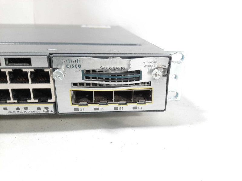 Cisco WS-C3750X-48P-S 48 Port PoE+ Gigabit Ethernet Switch C3KX-NM-1G Q$