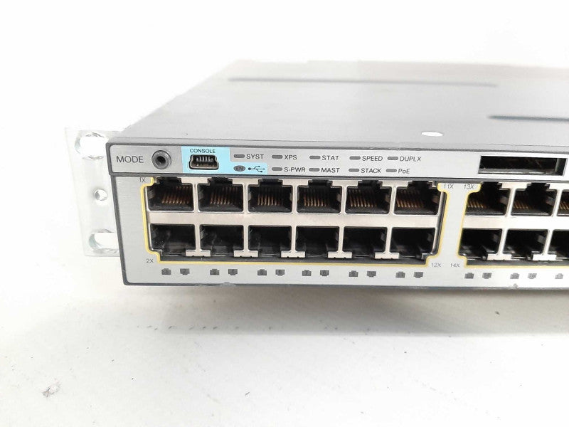 Cisco WS-C3750X-48P-S 48 Port PoE+ Gigabit Ethernet Switch C3KX-NM-1G Q$