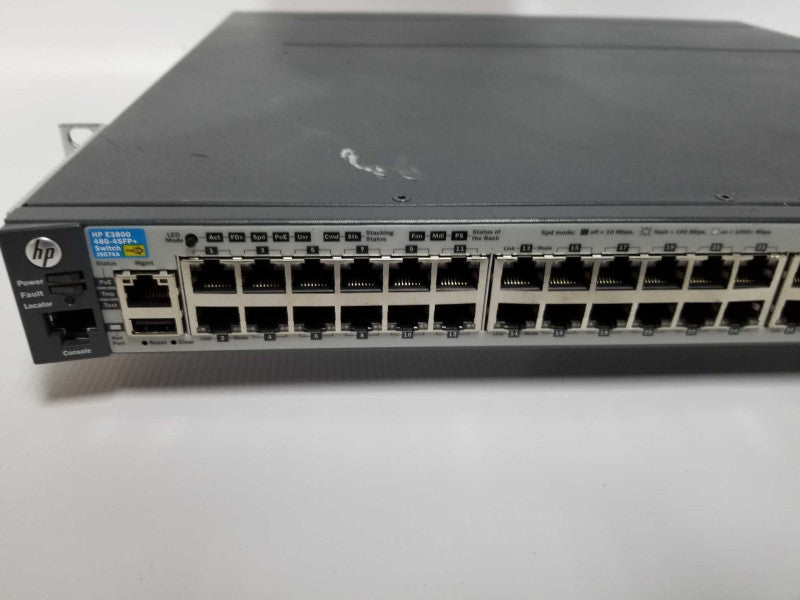 HP J9574A E3800 48G-4SFP+ 48 Port Switch w/ J9577A Module - Fact Reset #
