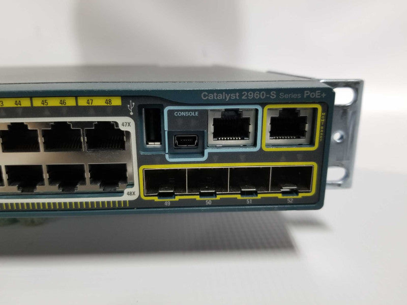 Cisco WS-C2960S-48FPS-L 48 Port PoE+ Gigabit Network Switch - Fact Reset #