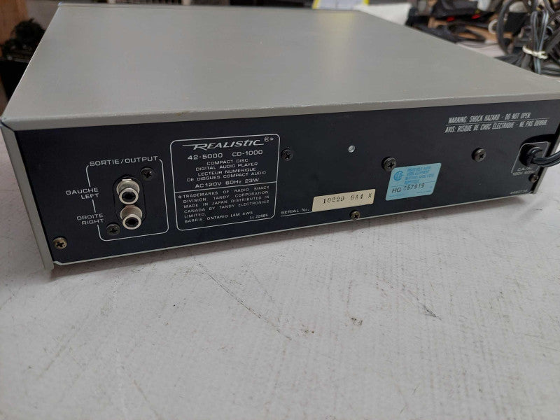 Realistic CD-1000 Compact Disc Digital Audio Player Model: 42-5000 cd-1000
