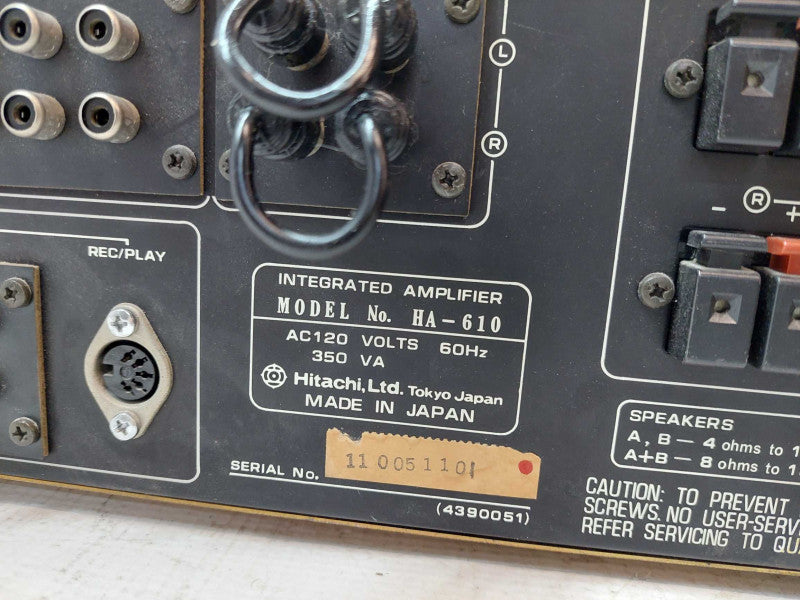 Hitachi Stereo Integrated Amplifier Model: HA-610