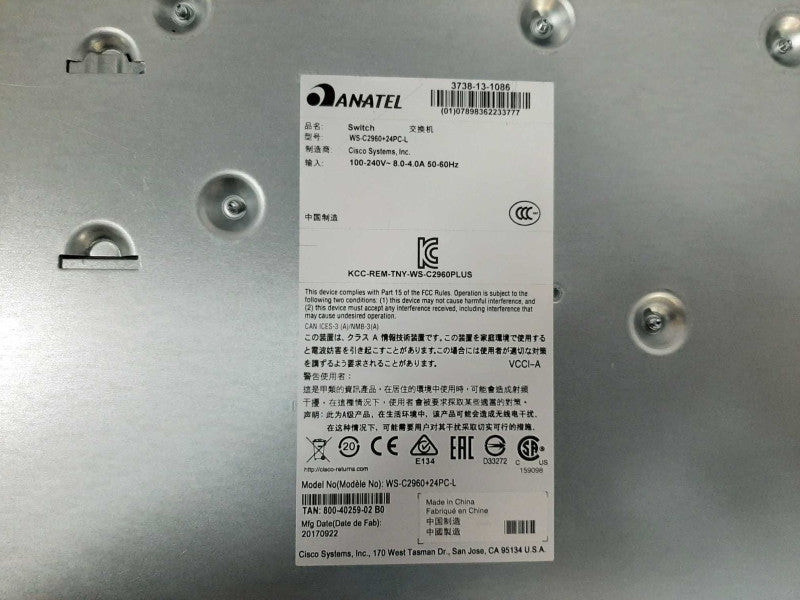 Cisco Catalyst 2960 Series PoE-24 WS-C2960-24PC-L Q$