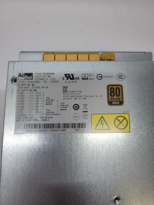 Lenovo 54Y8909 490w PSU Power Supply for P500 P510 WorkStation SP50A33626 FSD
