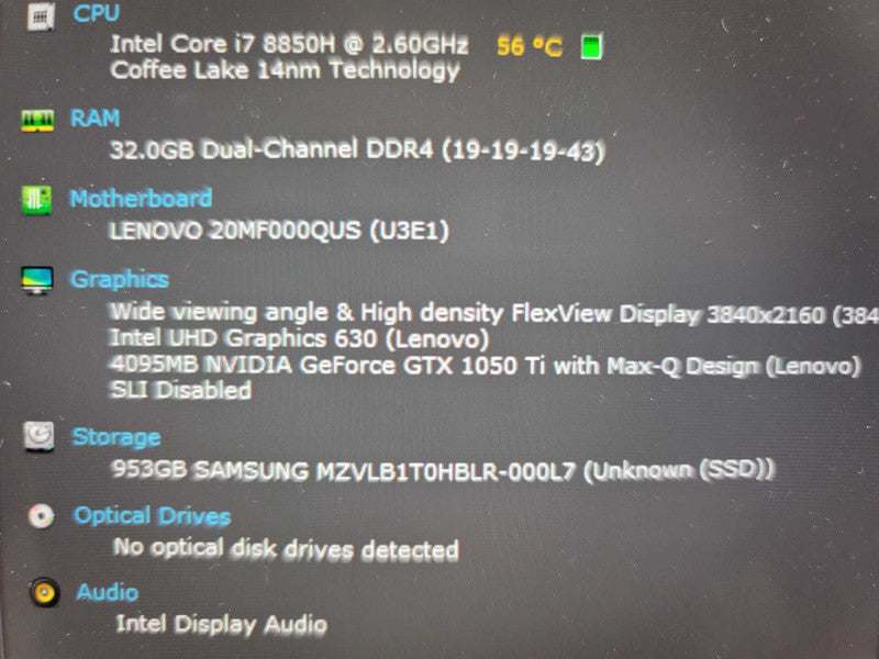 Lenovo ThinkPad X1 Extreme i7-8850H, 32GB DDR4, 4GB GeForce GTX 1050 Ti, 1TB  Î²