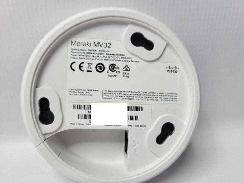 Cisco Meraki MV32-HW 360 Degree Mini Dome Smart Camera, UNCLAIMED Q_