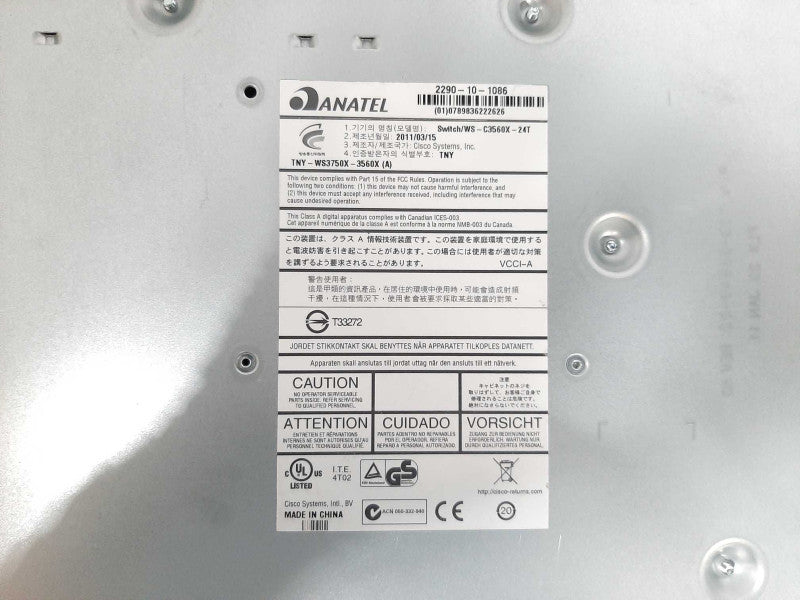 CISCO WS-C3560X-24T-L + 1x C3KX-PWR-350WAC 24 Port Data LAN Base Q$
