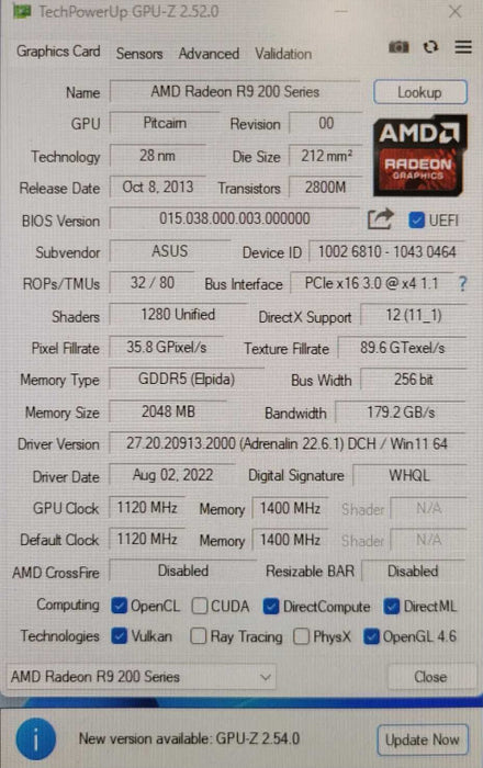ASUS AMD RADEON R9 270X 2GB
