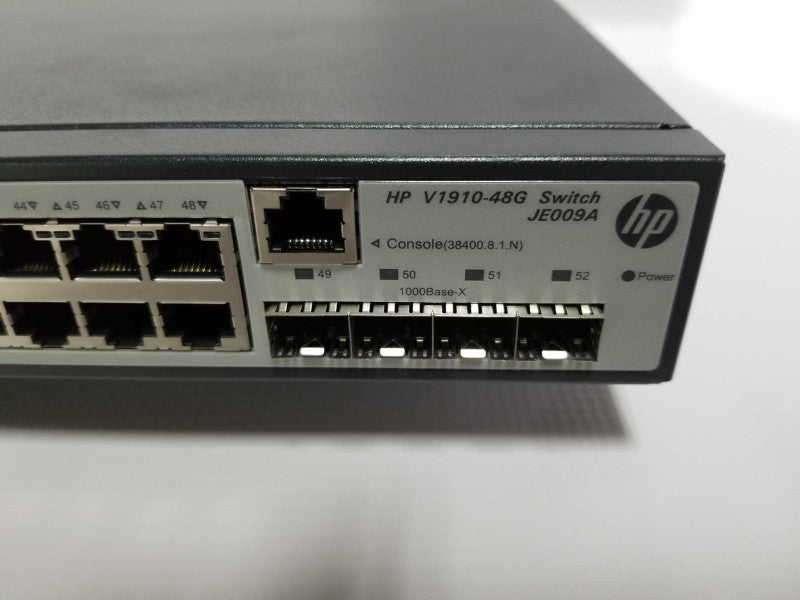 HP V1910-48G JE009A 48 Port Network Switch w/ 4 SFP Ports - Fact Reset #