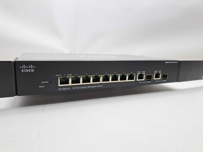 Cisco SG300-10 10-Port Gigabit Managed Switch + RackMount Ears )