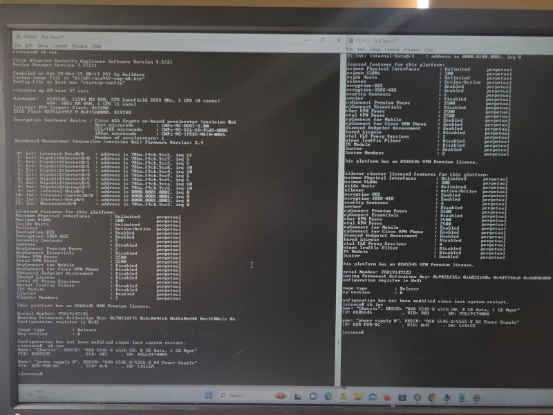 Cisco ASA 5545-X Network Security Firewall Appliance VPN Premium license,READ Q_